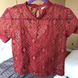 Zara Rust Crochet Top